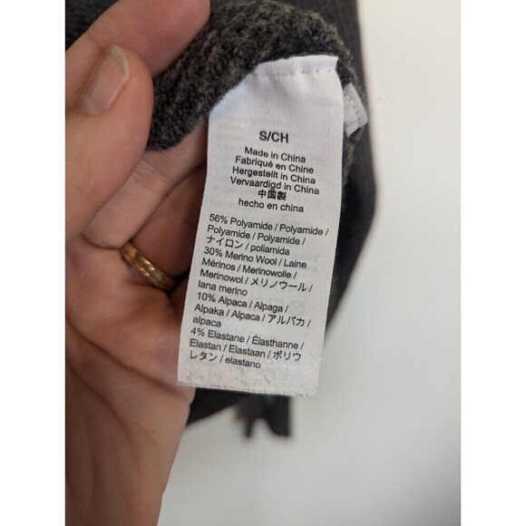 J Crew Gray Merino Wool Alpaca Waffle Knit Sweater Size Small - Picture 7 of 10